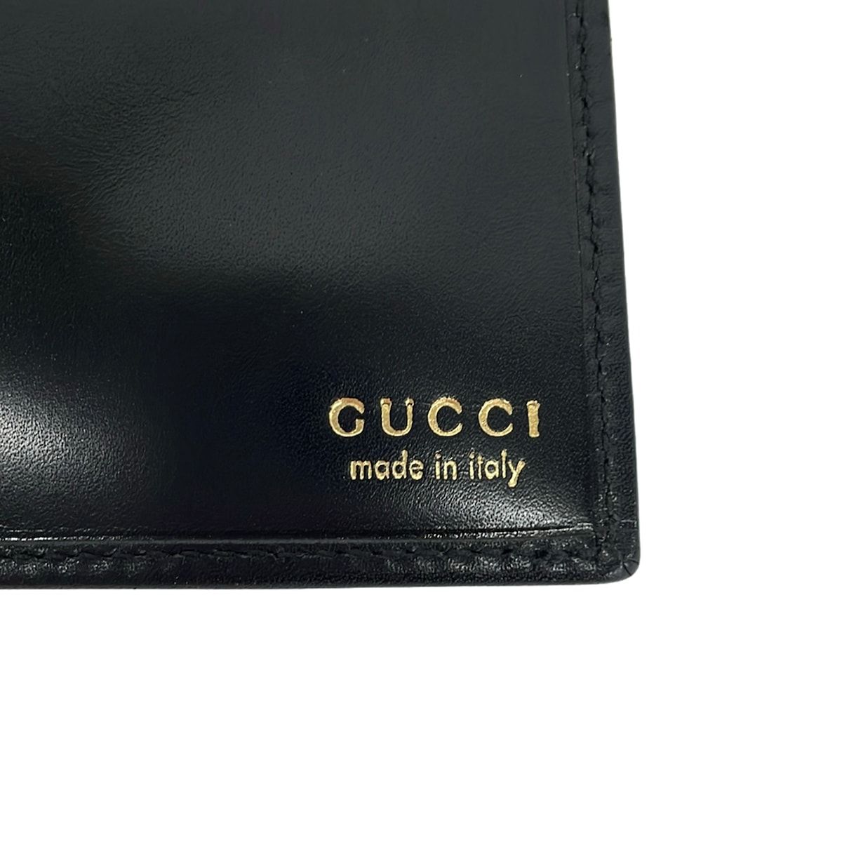 Gucci Wallet 030 Black Gold Leather — view 6