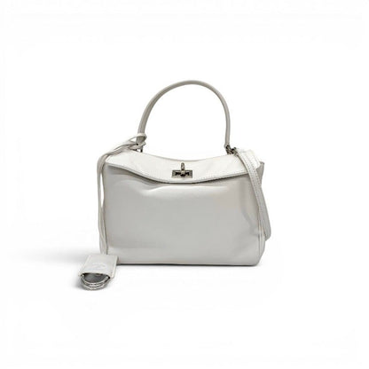 Balenciaga Rodeo Shoulder Bag Smooth Calfskin White Silver Mini Antique