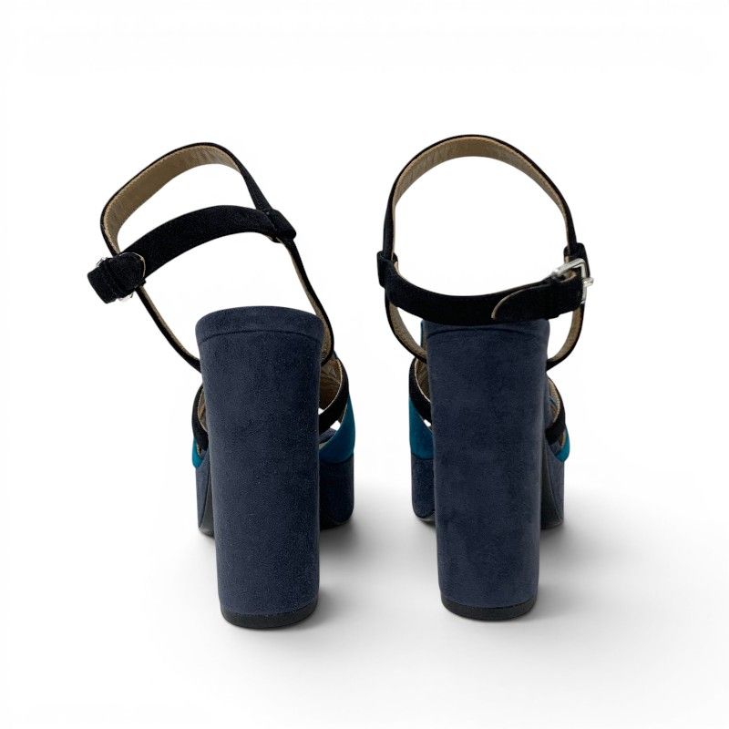 Hermes Sandals Shoes Suede Navy Blue Silver Kelly Strap — view 5