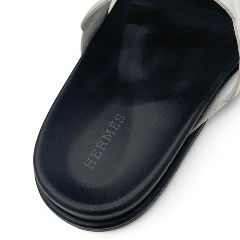 Hermes Extra Sandals Shoes Leather White Chaine D'Ancre Flat — view 7