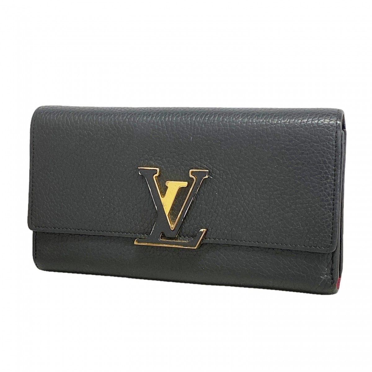 Louis Vuitton Wallet Taurillon Portefeuille Capucines Noir