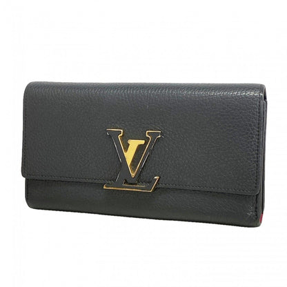 Louis Vuitton Wallet Taurillon Portefeuille Capucines Noir