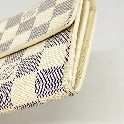 Louis Vuitton Wallet Damier Azur Portefeuille Sarah White — view 6