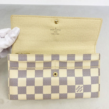 Louis Vuitton Wallet Damier Azur Portefeuille Sarah White — view 8