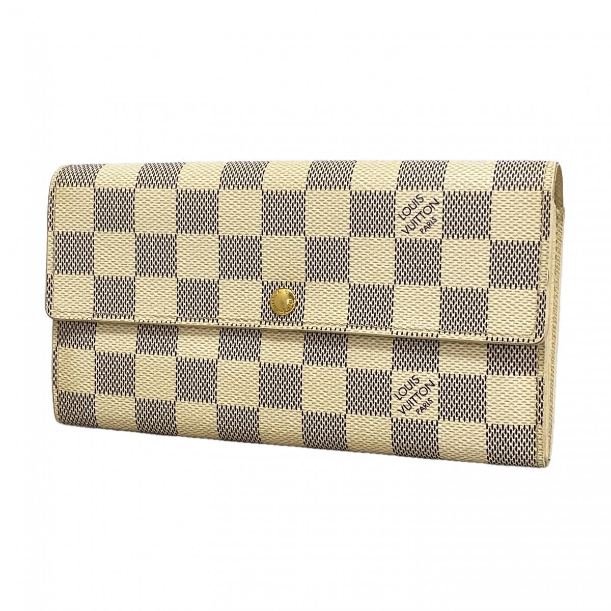 Louis Vuitton Wallet Damier Azur Portefeuille Sarah White