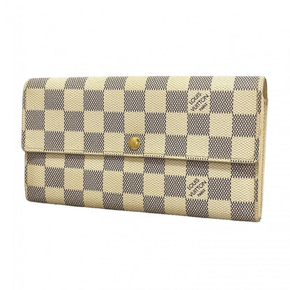 Louis Vuitton Wallet Damier Azur Portefeuille Sarah White