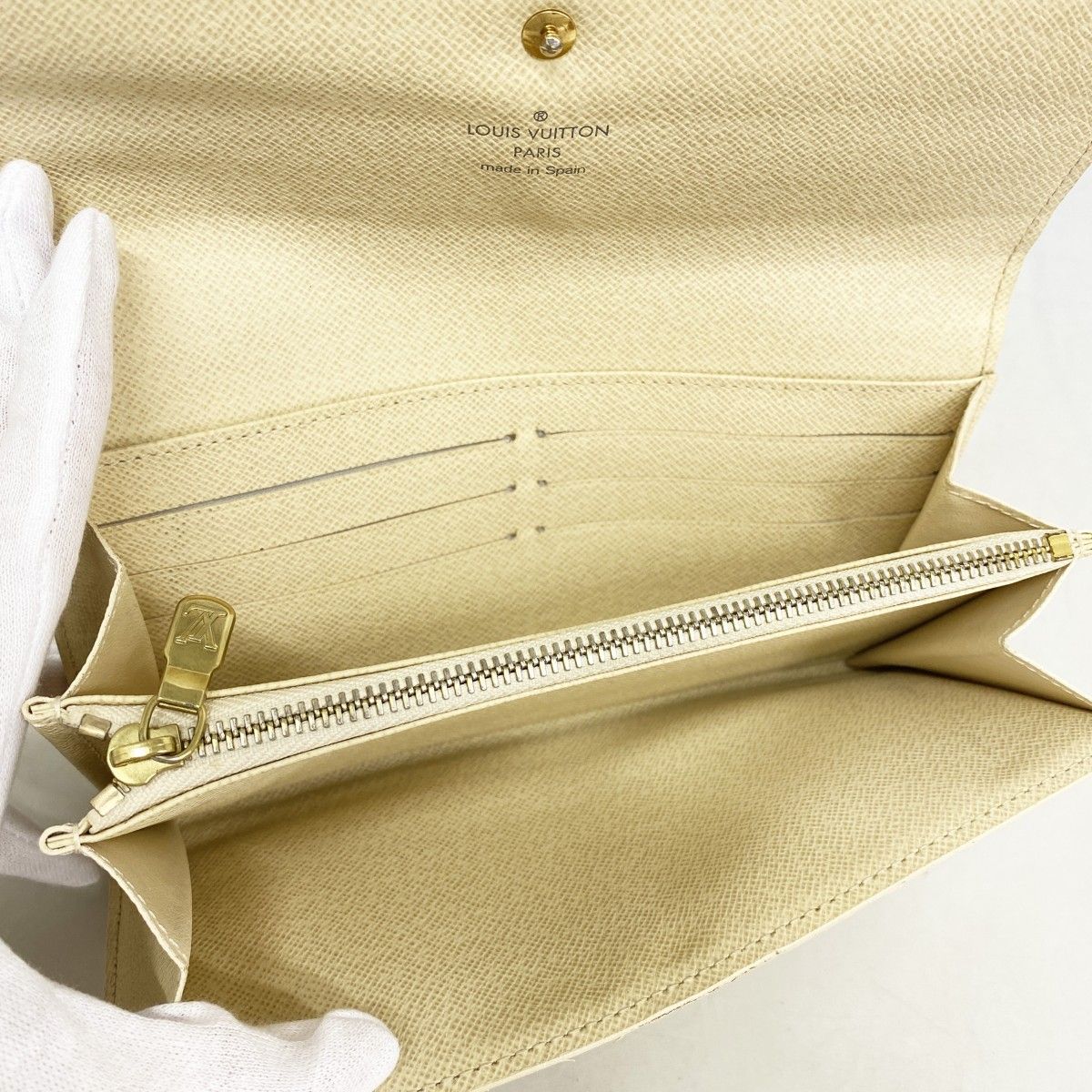 Louis Vuitton Wallet Damier Azur Portefeuille Sarah White — view 3
