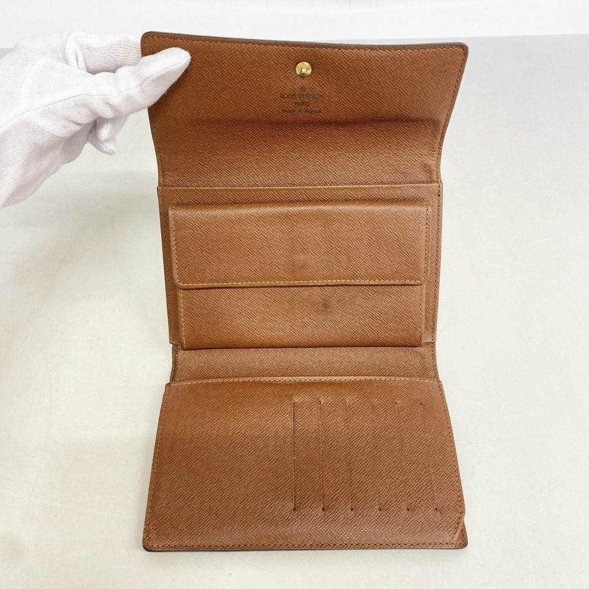 Louis Vuitton Trifold Wallet Monogram Porte Tresor Loue Tuy Papier Brown — view 3