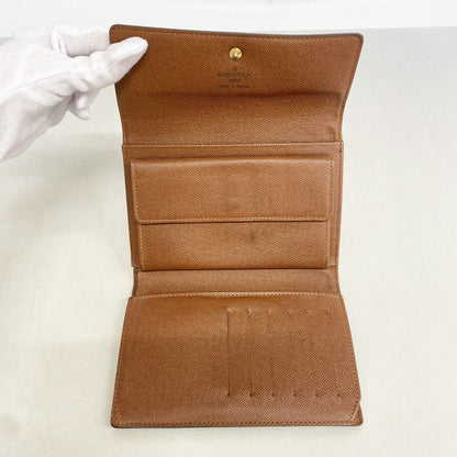 Louis Vuitton Trifold Wallet Monogram Porte Tresor Loue Tuy Papier Brown — view 3
