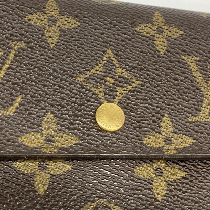 Louis Vuitton Trifold Wallet Monogram Porte Tresor Loue Tuy Papier Brown — view 8