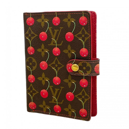 Louis Vuitton Notebook Cover Monogram Cherry Agenda PM Black Cles