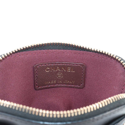 Chanel Quilted Coin Purse Lambskin Black Gold — view 7