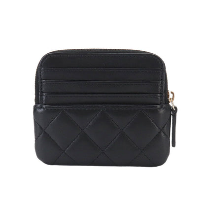 Chanel Quilted Coin Purse Lambskin Black Gold — view 3