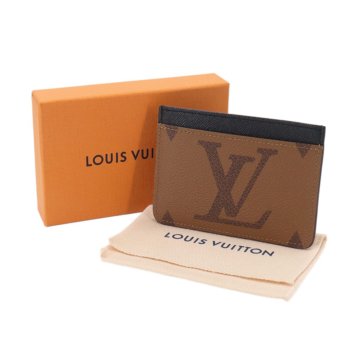 Louis Vuitton Monogram Reverse Card Holder LV Case Brown — view 2