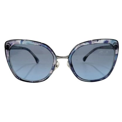 Chanel Sunglasses Blue Silver Acetate Metal Eyewear