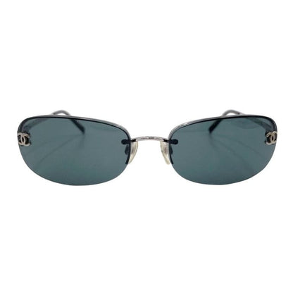 Chanel Sunglasses CC Logo Blue Silver Metal Eyewear