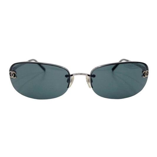 Chanel Sunglasses CC Logo Blue Silver Metal Eyewear