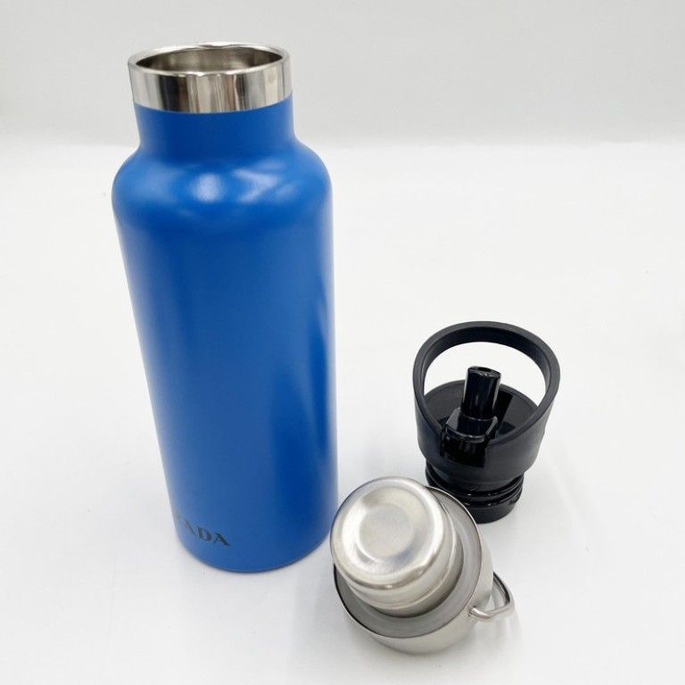 Prada Water Bottle Stainless Steel Portable Thermos Blue Silver — view 4