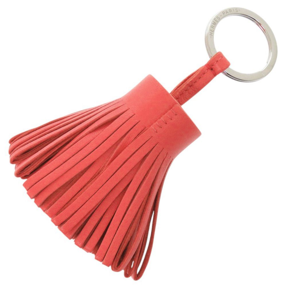 Hermes Carmen Fringe Agno Milo Rose Texas Silver Key Holder Bag Charm — view 2