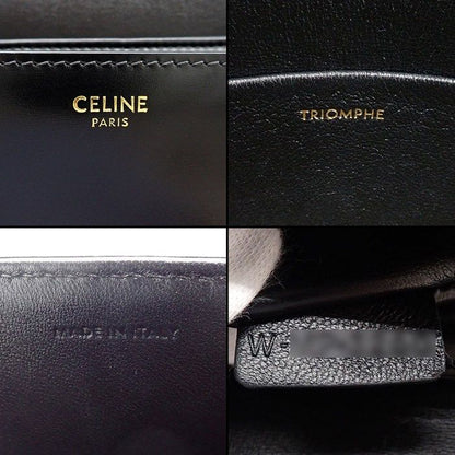 Celine Shoulder Bag Teen Triomphe Black Shiny Calfskin Gold — view 6