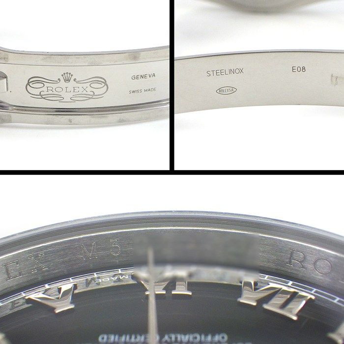 Rolex Watch Datejust M Number 2007 Black Dial Roman Index Date SS Automatic — view 5