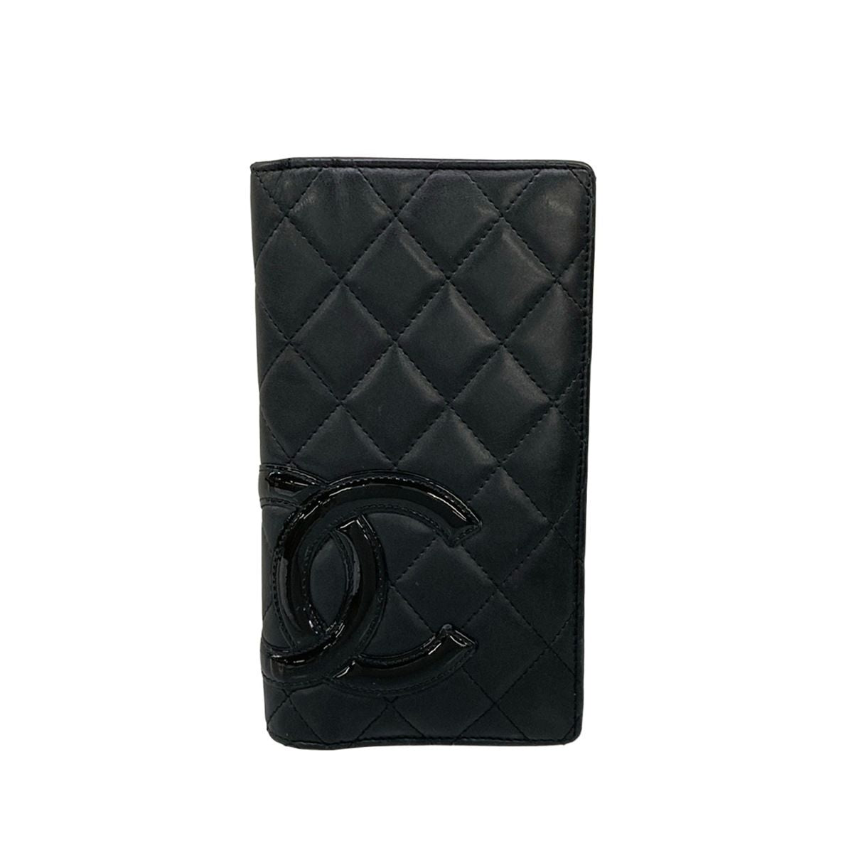 Chanel Wallet Cambon Line Black Leather Lambskin