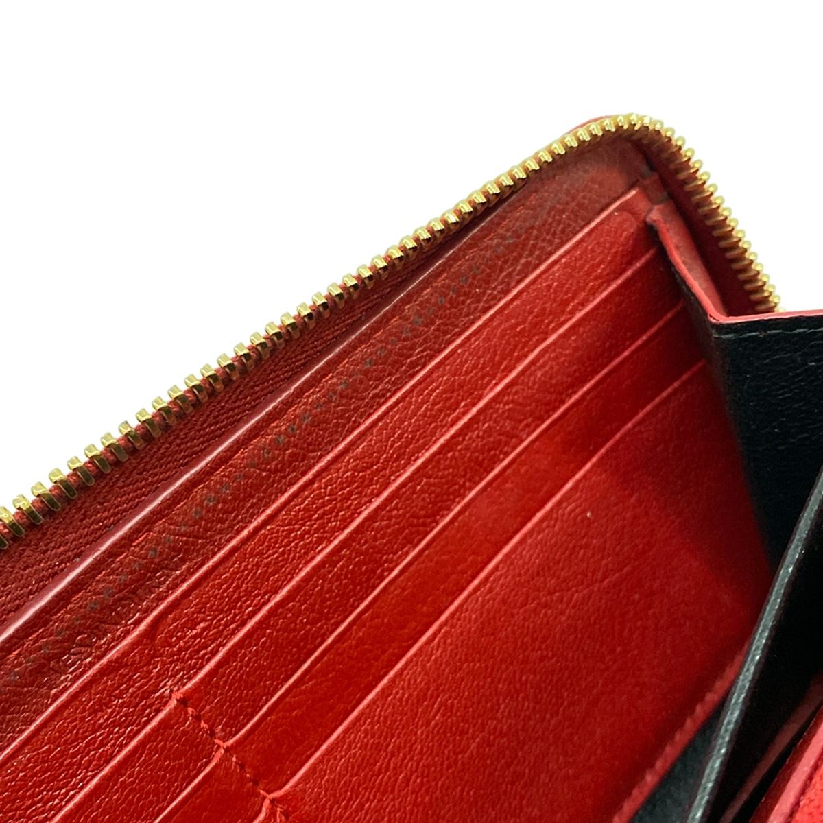 Saint Laurent Wallet Red Zip Around Leather — view 7