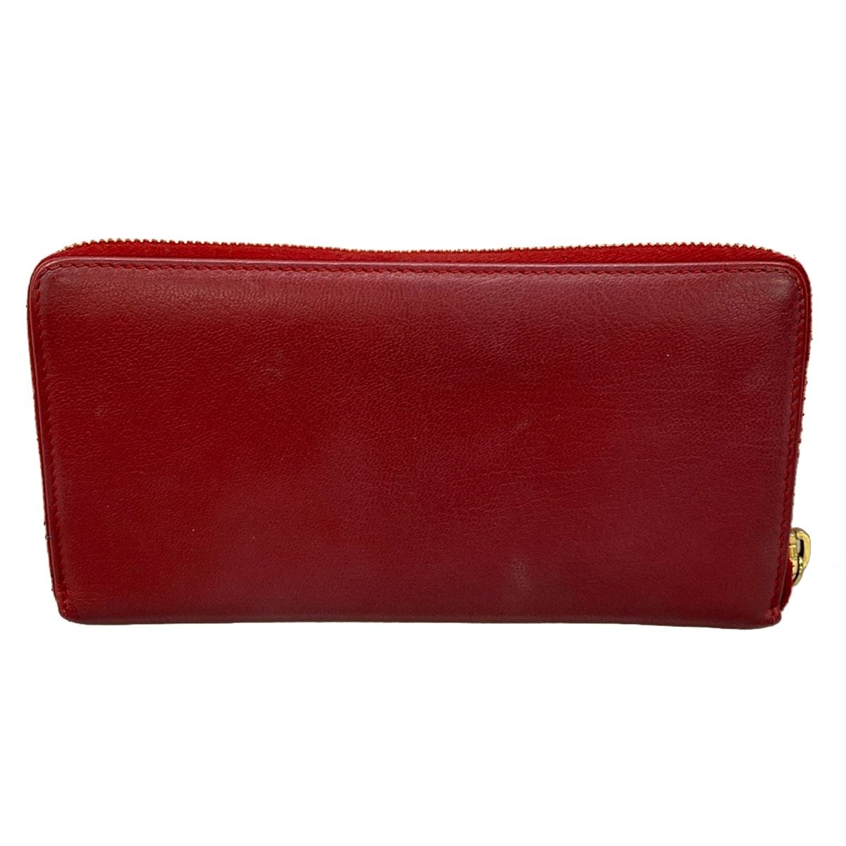 Saint Laurent Wallet Red Zip Around Leather — view 2