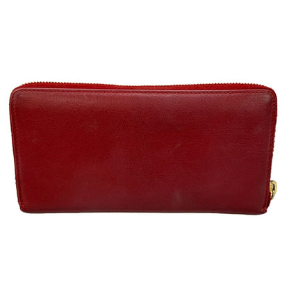 Saint Laurent Wallet Red Zip Around Leather — view 2
