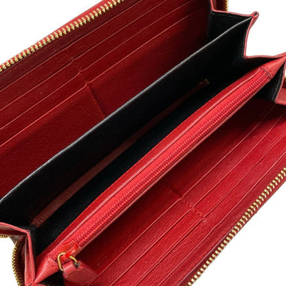 Saint Laurent Wallet Red Zip Around Leather — view 3