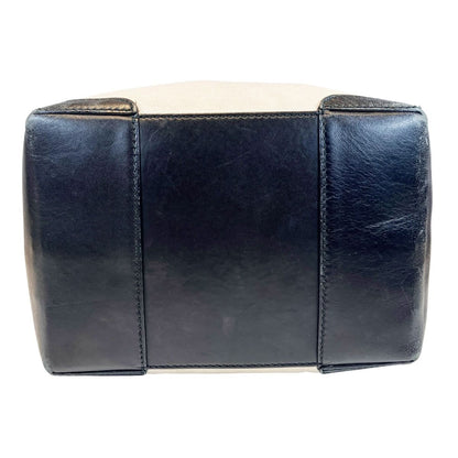 Balenciaga Navy Bucket Shoulder Bag Canvas Leather — view 3