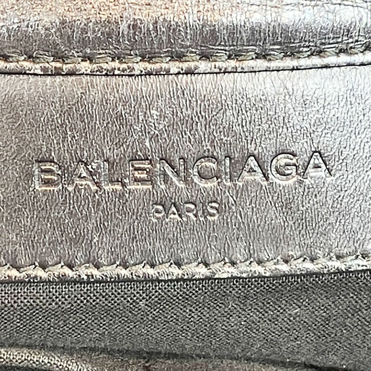 Balenciaga Navy Bucket Shoulder Bag Canvas Leather — view 4
