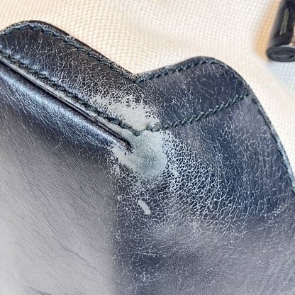 Balenciaga Navy Bucket Shoulder Bag Canvas Leather — view 6