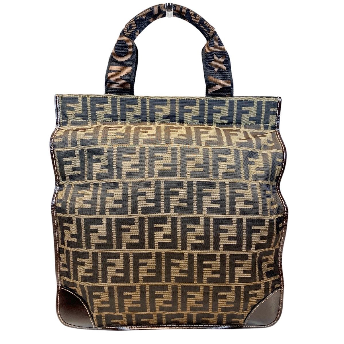 Fendi Zucchini Folding Tote Canvas Leather