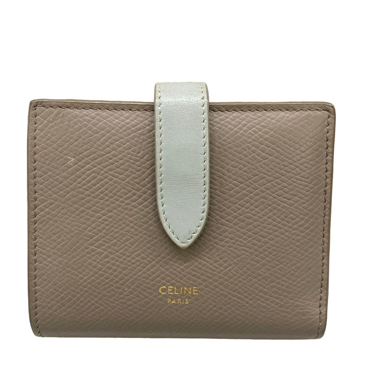 Celine Bifold Wallet Gray Light Blue Leather