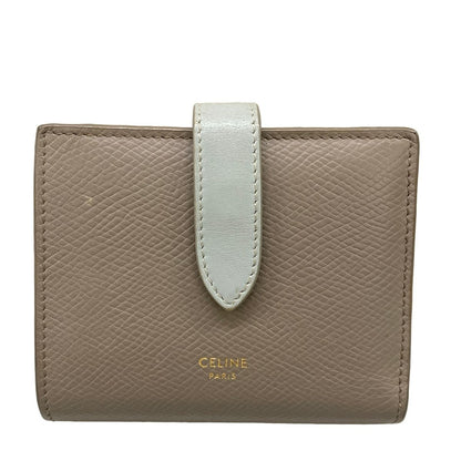 Celine Bifold Wallet Gray Light Blue Leather