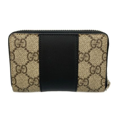 Gucci Coin Case GG Plus Supreme Beige Black Dark Brown Zip Around — view 2