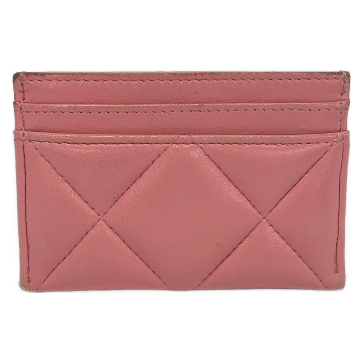 Chanel Card Case Quilted Light Pink CC Logo Gold Lambskin — view 2