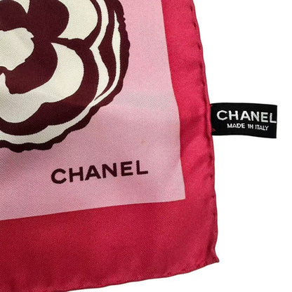 Chanel Long Scarf Camellia CC Logo Print Pattern Silk Multicolor — view 5