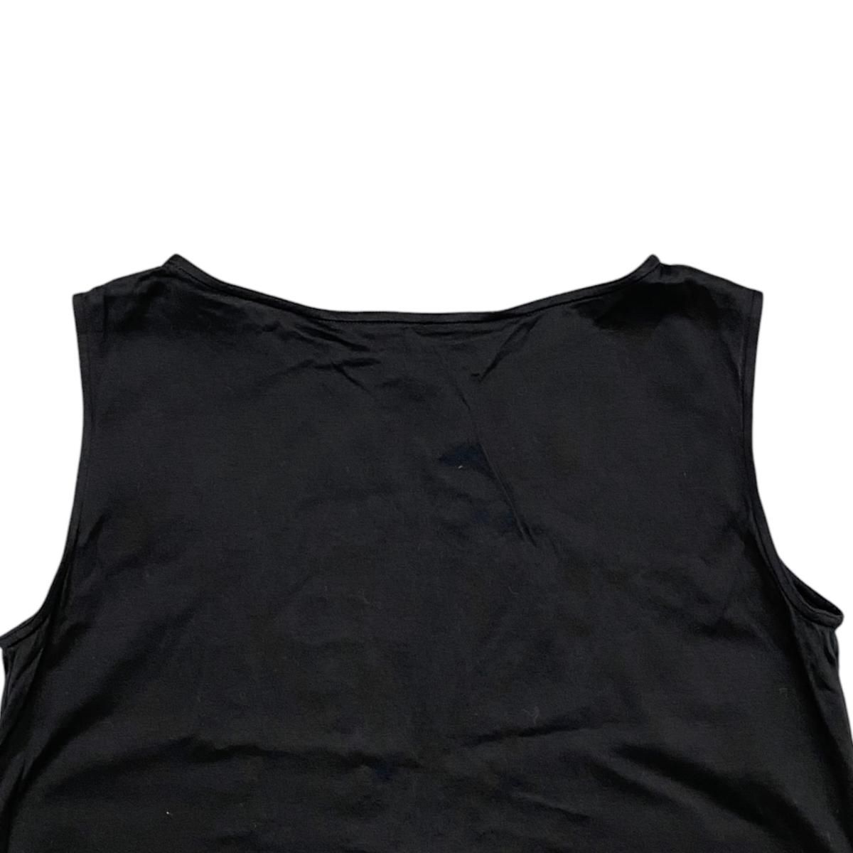 Dior Tank Top Camisole S Cotton Heart Logo Embroidery Black — view 5