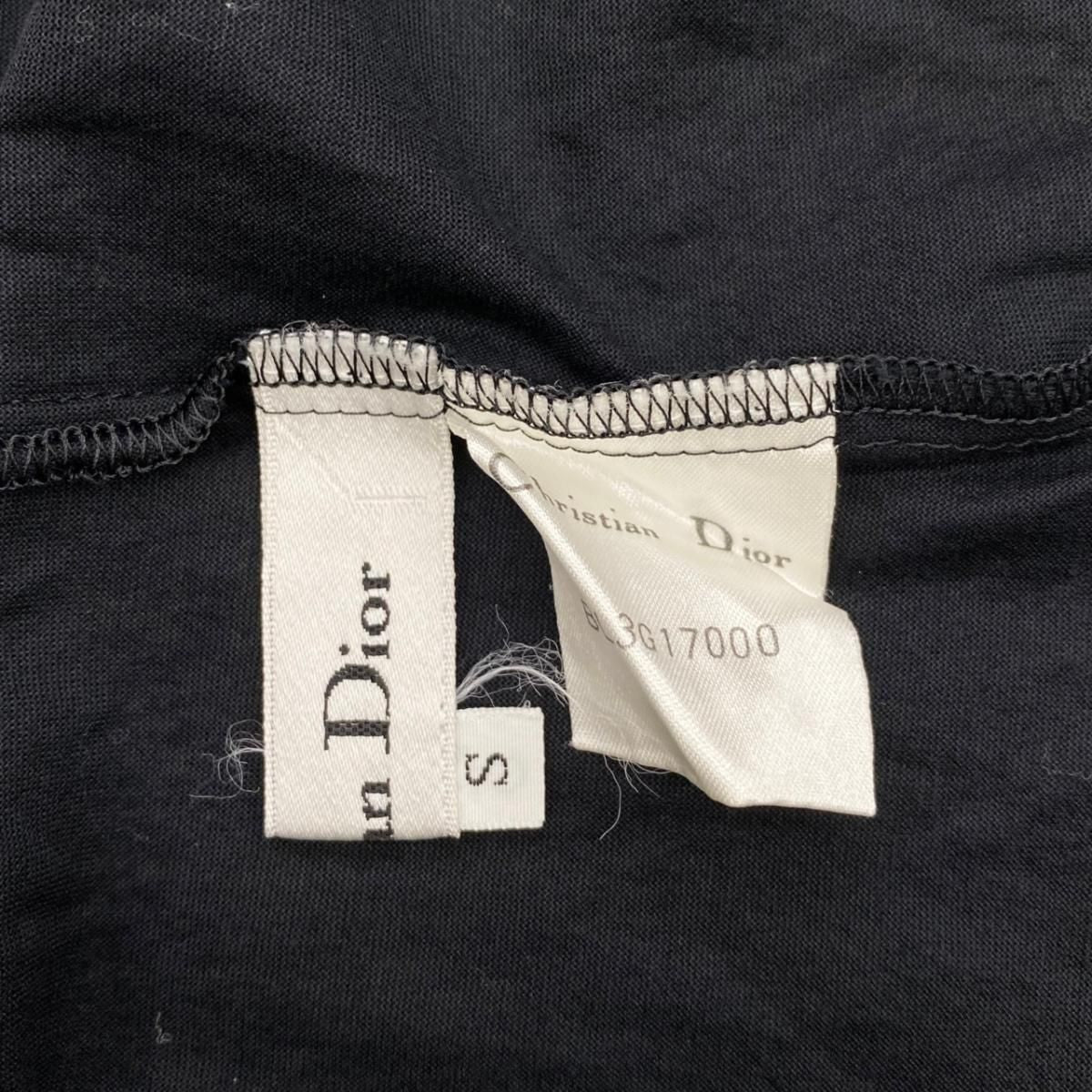 Dior Tank Top Camisole S Cotton Heart Logo Embroidery Black — view 8