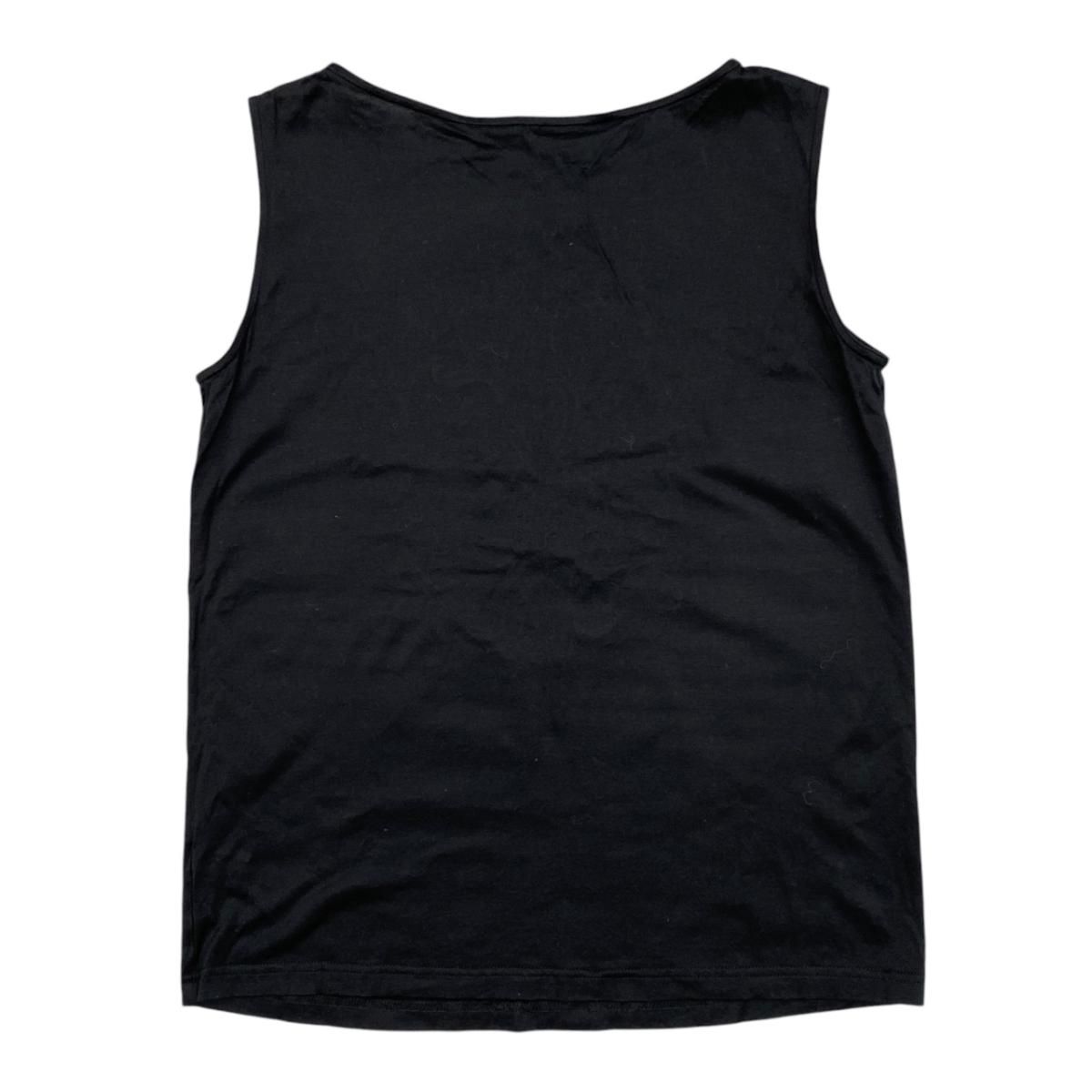 Dior Tank Top Camisole S Cotton Heart Logo Embroidery Black — view 2