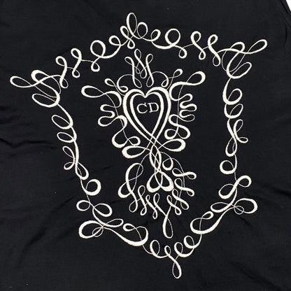 Dior Tank Top Camisole S Cotton Heart Logo Embroidery Black — view 7