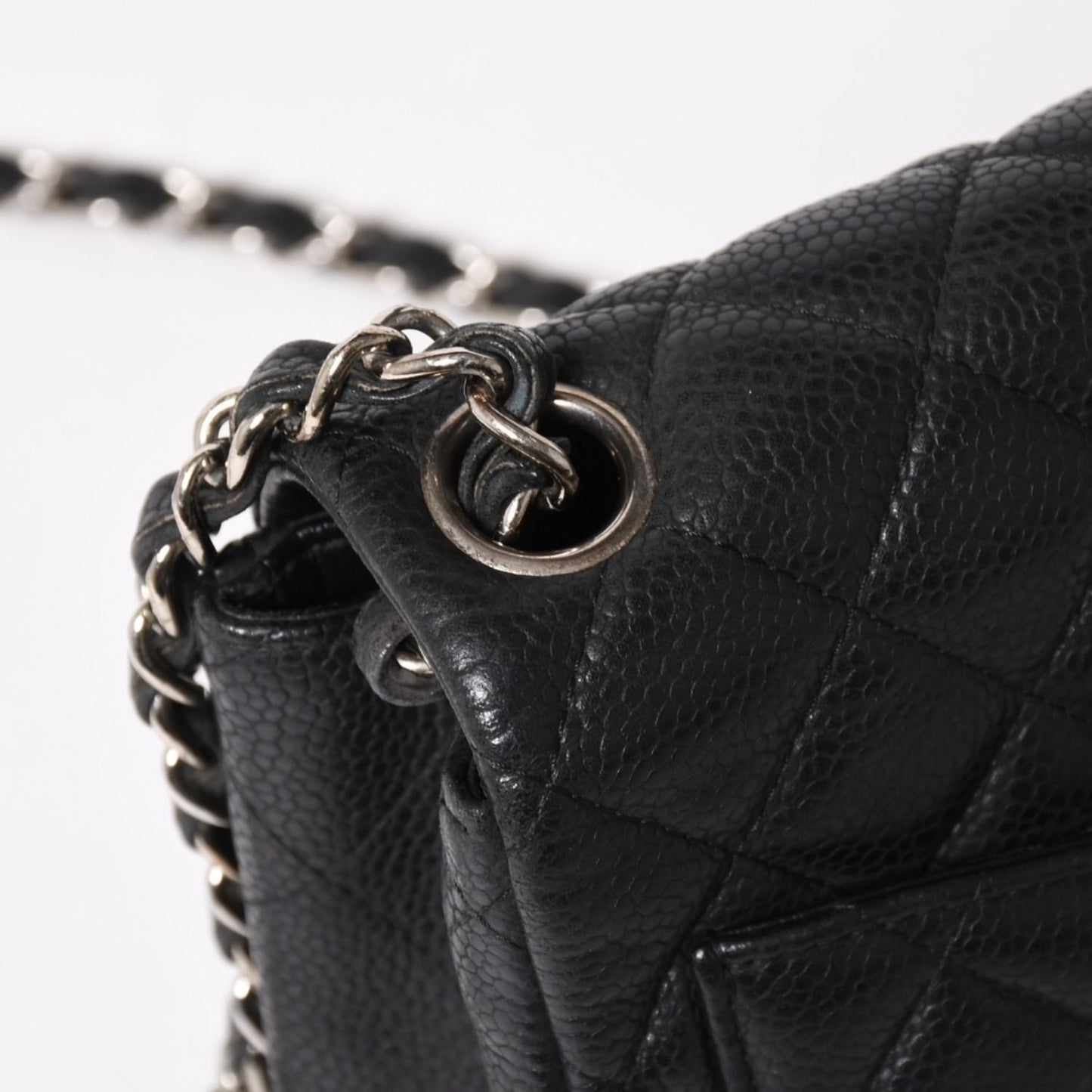 Chanel Mini Quilted 17 S Flap S Chain Shoulder Bag CC Logo Caviar Leather Black — view 5