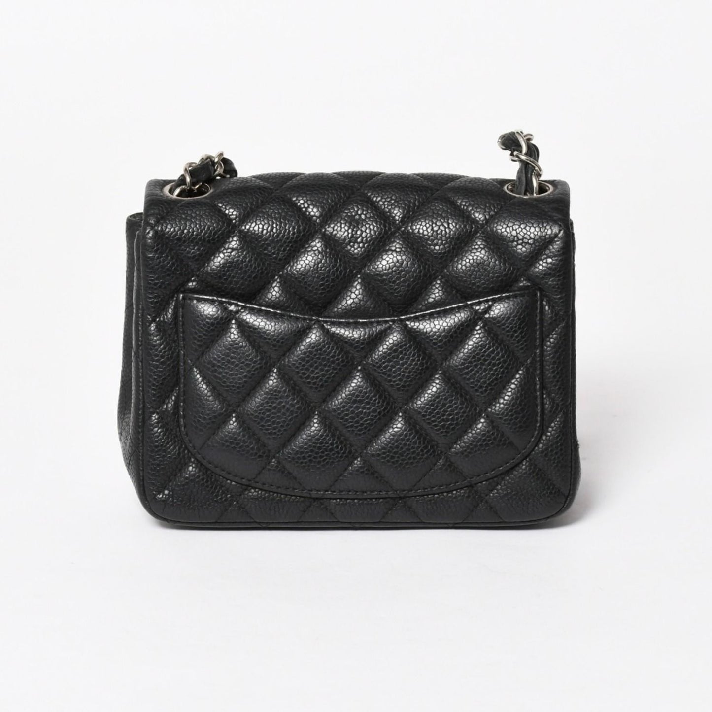 Chanel Mini Quilted 17 S Flap S Chain Shoulder Bag CC Logo Caviar Leather Black — view 2