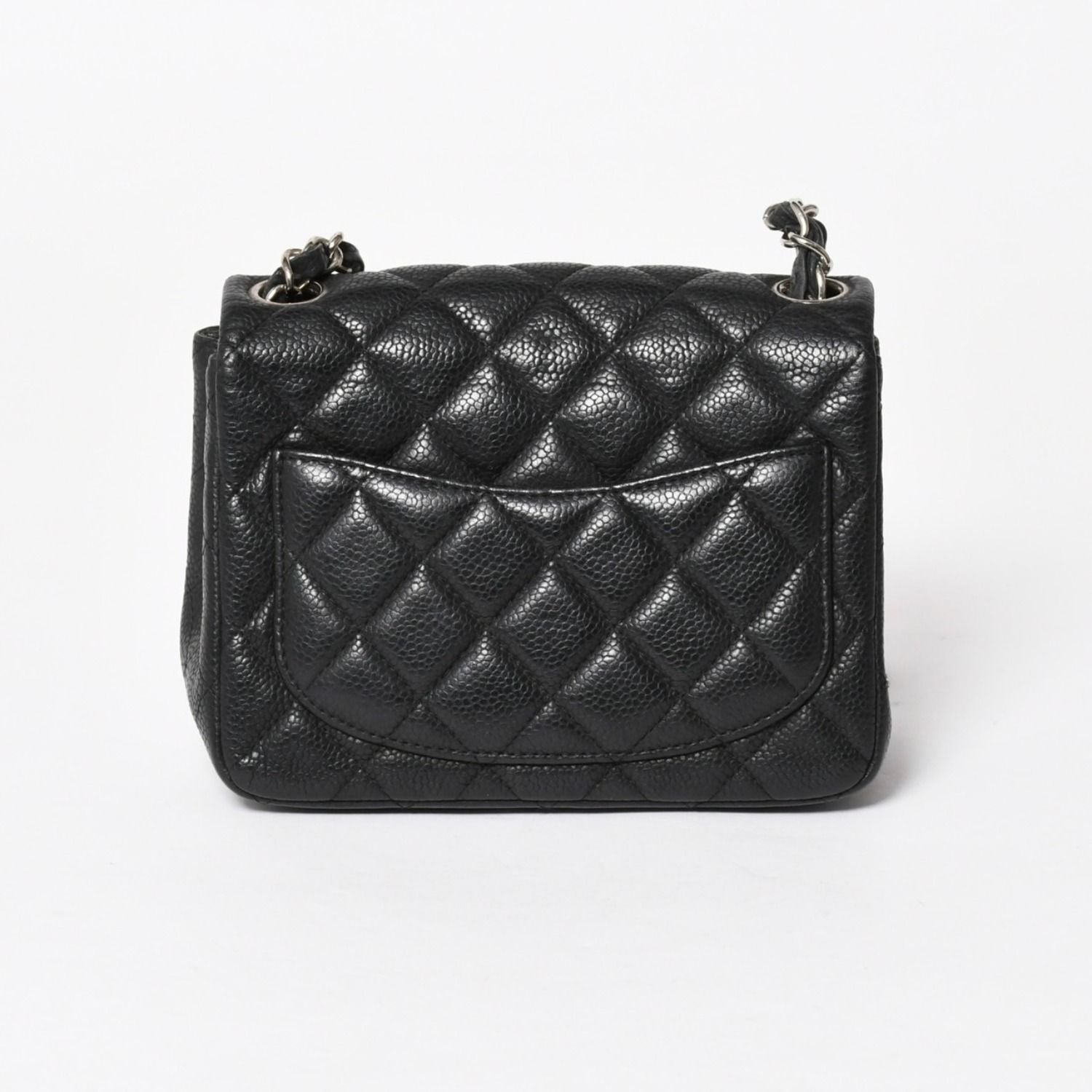Chanel Mini Quilted 17 S Flap S Chain Shoulder Bag CC Logo Caviar Leather Black — view 2
