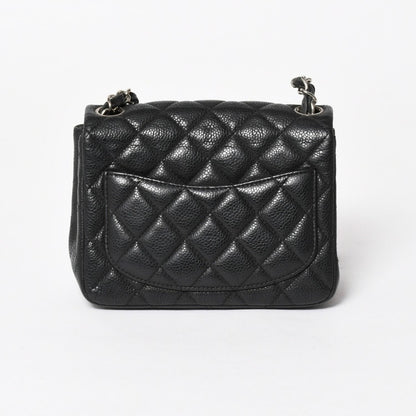 Chanel Mini Quilted 17 S Flap S Chain Shoulder Bag CC Logo Caviar Leather Black — view 2