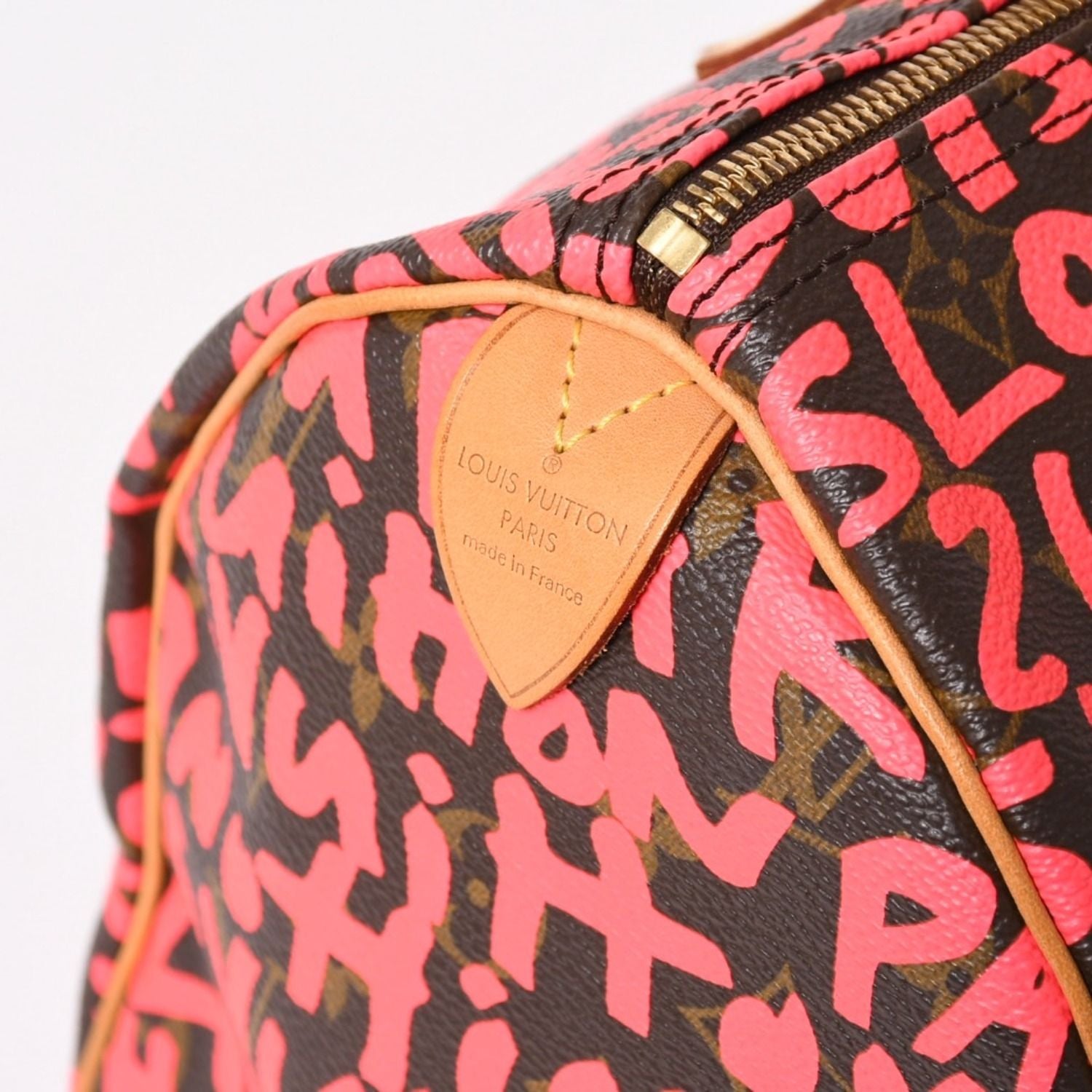 Louis Vuitton Monogram Graffiti Speedy 30 Handbag Brown Pink Gold — view 6
