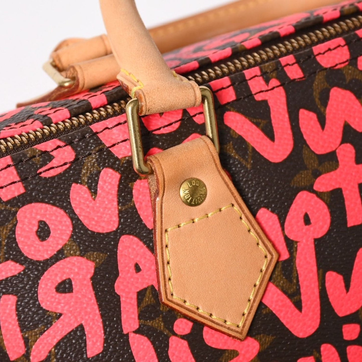 Louis Vuitton Monogram Graffiti Speedy 30 Handbag Brown Pink Gold — view 7