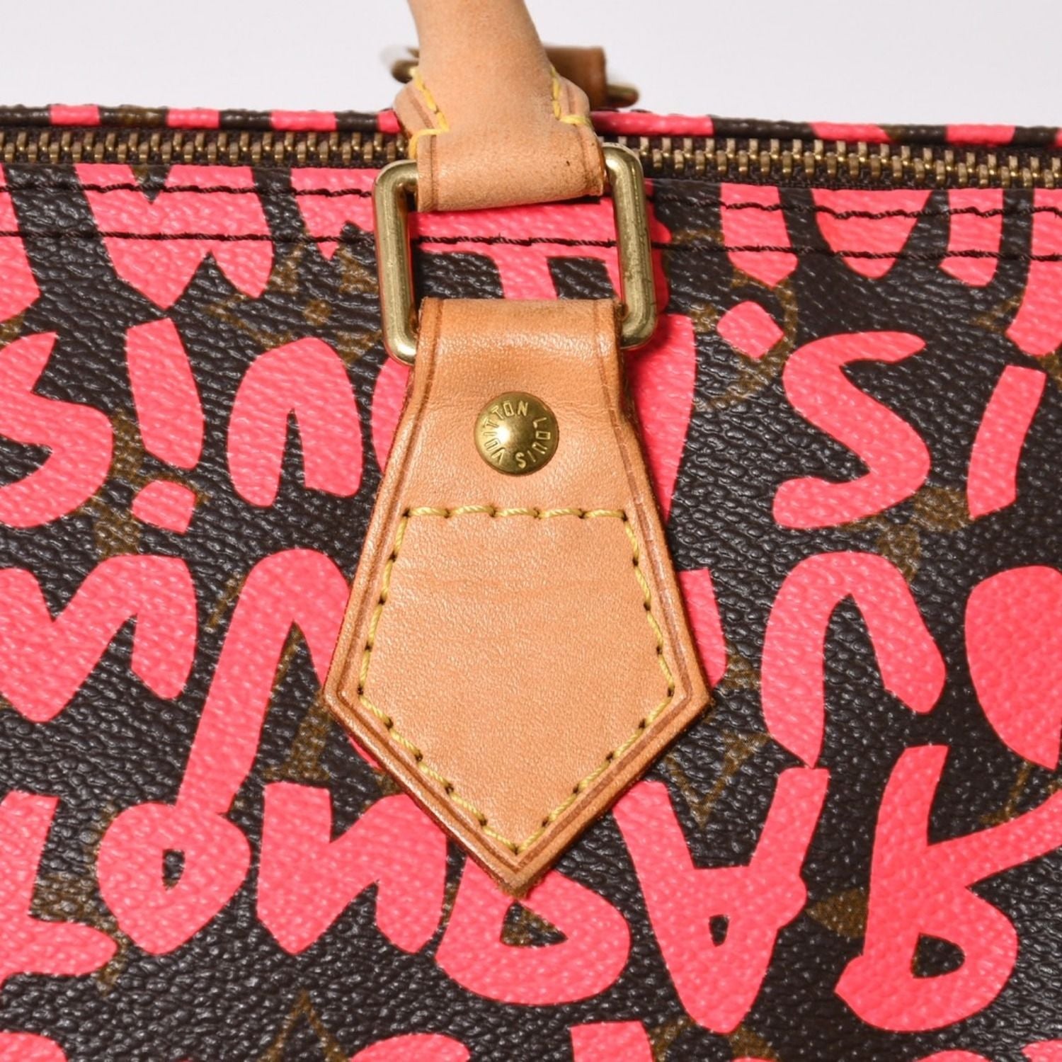 Louis Vuitton Monogram Graffiti Speedy 30 Handbag Brown Pink Gold — view 8